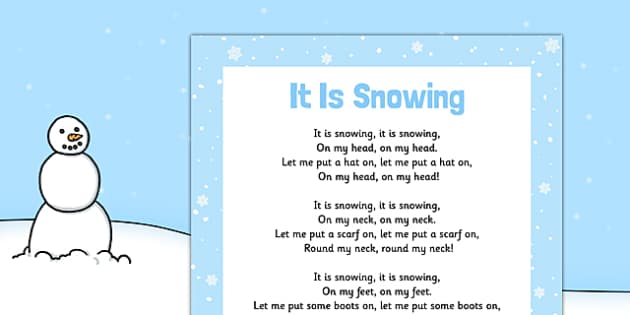 Download It Is Snowing Action Rhyme Poster (teacher made)