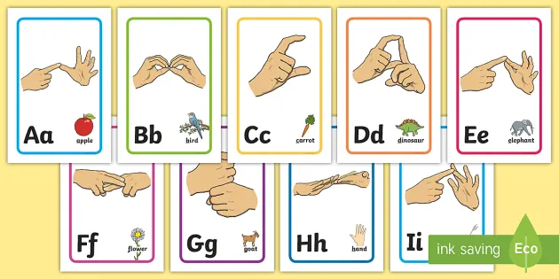 British Sign Language Alphabet Image Prompt Frame