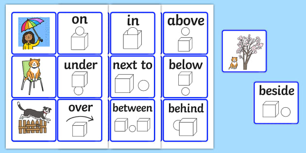 Preposition Matching Picture Cards - SEN, visual aid, position ...