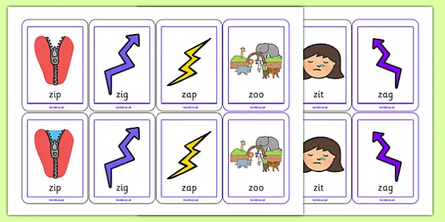 Z' Cvc Words Playing Cards – 'Z' Phonics Words