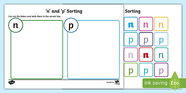 Lowercase N And P Confusing Letter Sort Activity