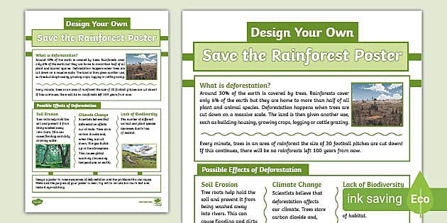 KS2 Deforestation Poster - Design Your Own Poster - Twinkl