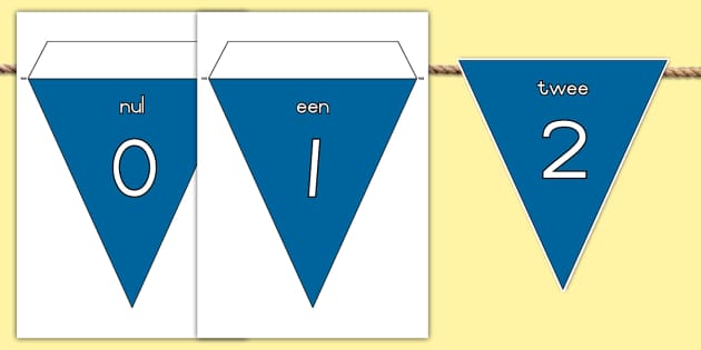 Syfers en Nommerwoorde 0 - 30 Blou Vertoon Bunting - Twinkl