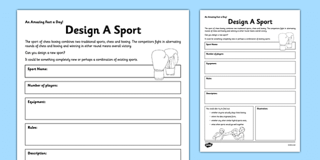 Design a Sport Worksheet / Worksheet