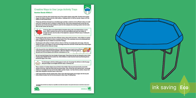 👉 EYFS Age 3-5 Large Activity Tray Ideas Number Bonds Within 5