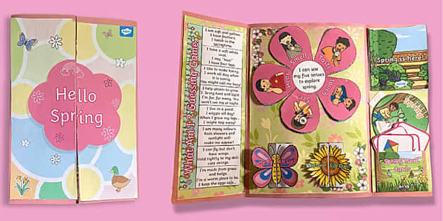 Spring is here! Lapbook Craft in English 春のラップブック 英単語