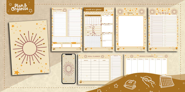 Ink Saving Muted Sun and Stars | Planning Pack | Twinkl