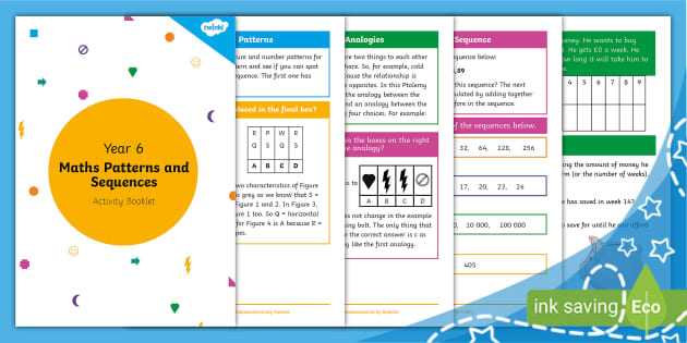 👉 Year 6 Maths Patterns And Sequences Activity Booklet