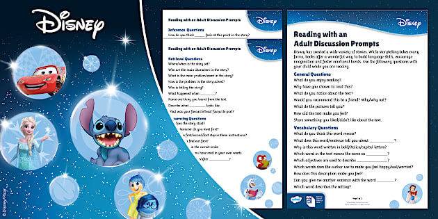 Disney Love of Reading: Reading With an Adult Discussion Prompts [5-7]