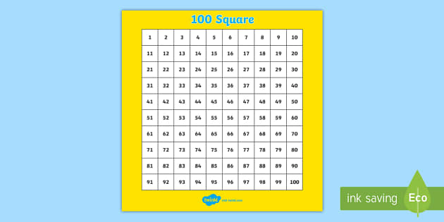 100 number square printable ks1 maths resources