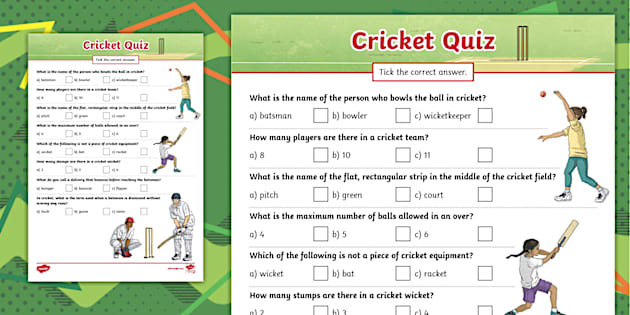 Cricket General Knowledge Quiz (teacher made) - Twinkl