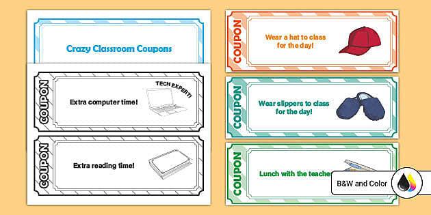 Student Reward Coupons for Classroom Prizes and Privileges  Student reward  coupons, Student rewards, Classroom prizes