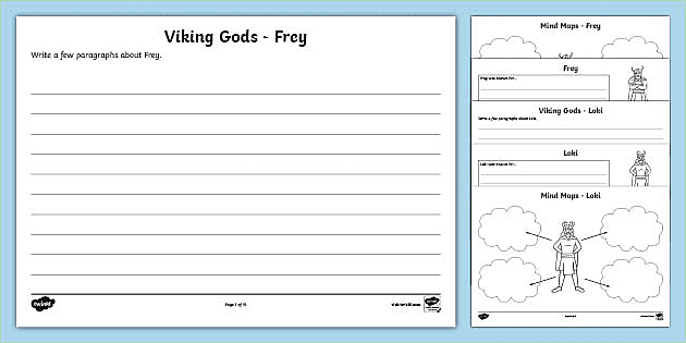 viking gods mind maps and worksheets teaching resource