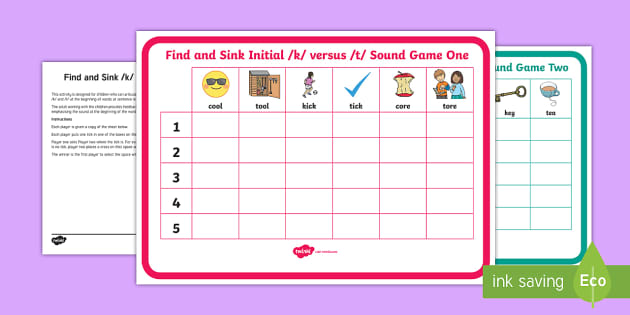 Find And Sink K Vs T Sound Game Teacher Made Twinkl