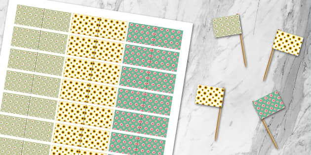 Botanical Toothpick Flags | Twinkl Party (teacher made)