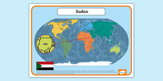 Location Of Sudan On World Map Display Poster Teacher Made T G 1721726216 Location Of Sudan On World Map Display Poster Ver 4