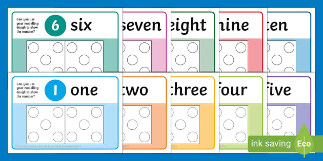 👉 1-10 Hungarian Ten-Frame Modelling Dough Mats - Twinkl