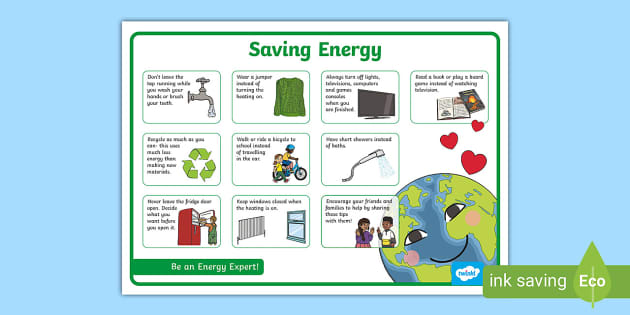 save money practice energy conservation drawing