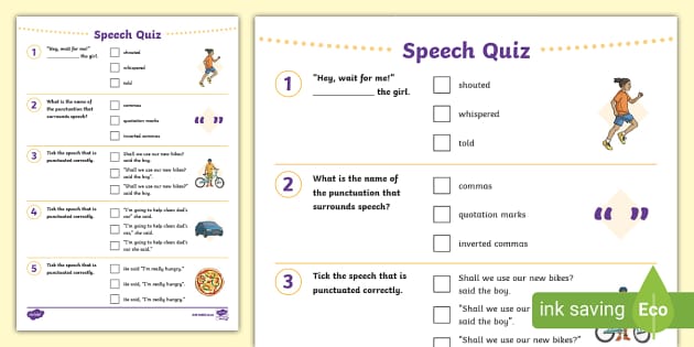 making a speech quiz