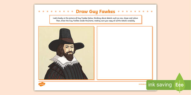 Draw Guy Fawkes Art Activity, Guy Fawkes, Bonfire Night