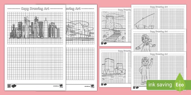 Easy to Intermediate Grid Copy Activities: Drawing Book for Kids [Book]