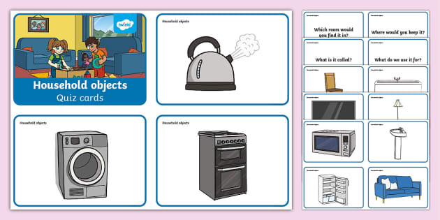 Household Objects Quiz Cards (Teacher-Made) - Twinkl
