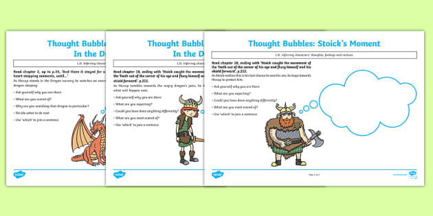 How to Train Your Dragon Thought Bubble Pack (teacher made)