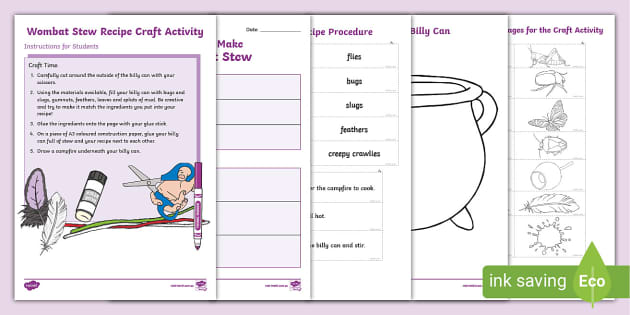 Wombat Stew Recipe Activity | F-2 Primary Resources