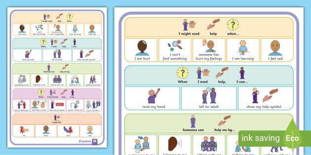 Twinkl Symbols: What Can I Do When I Need Help? - Twinkl