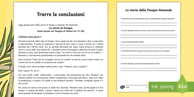 La Storia Di Pasqua Deduci Le Risposte Attività - Twinkl