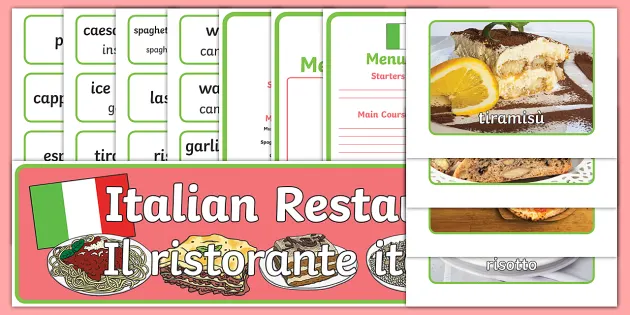 italian food menu in english