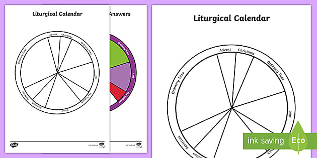 Liturgical Colours Calendar Activity Religious Education
