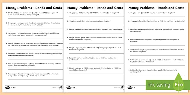 money problem solving year 6