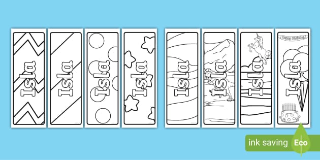 FREE! - Isla Name Simple Colouring Bookmarks (Teacher-Made)