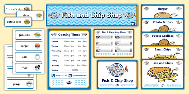 Fish Roe Chip Shop Fish And Chip Shop Display Pack