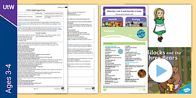 EYFS Materials for Goldilocks' Bed Lesson Plan and Resources