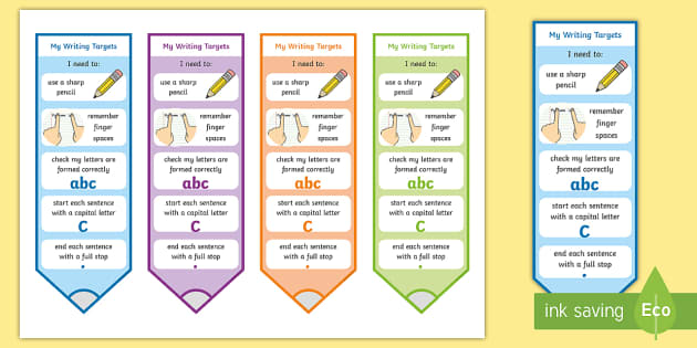 Sentence Writing Level 1 & 2 Cross Check Bookmark