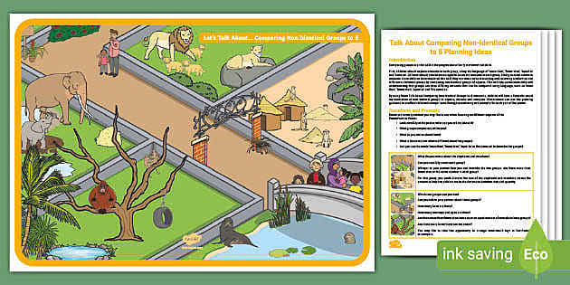 👉 Talk About Comparing Non-Identical Groups to 5 Maths Poster and Planning