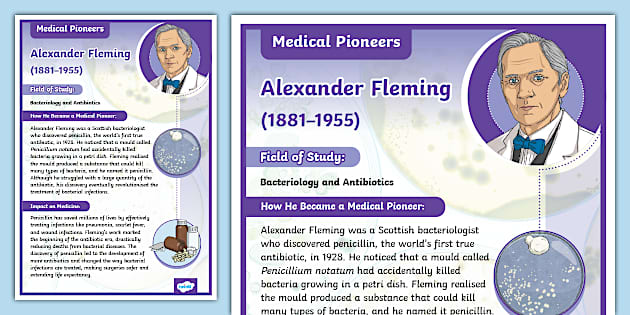 Medical Pioneers: Alexander Fleming Poster (teacher made)