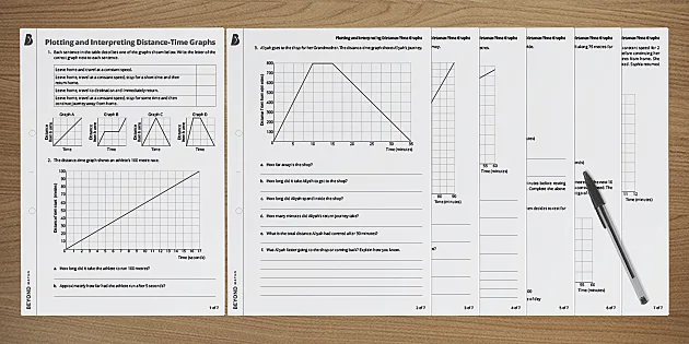 Distance Versus Time Worksheets