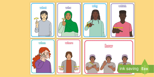 Auslan Questions Word Cards (teacher made) - Twinkl