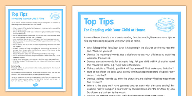 Ways To Promote Literacy At Home - Reading Tips - Twinkl