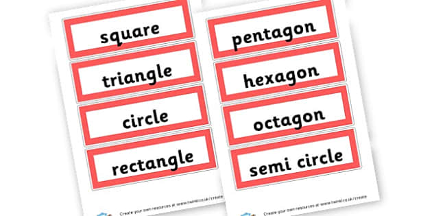 2D Shape Labels