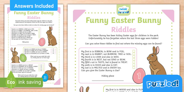 Funny Easter Bunny Riddles - Twinkl Puzzled (teacher made)
