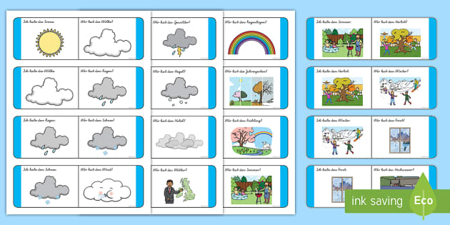 Wetter Und Jahreszeiten Memory Karten - Weather Loop Cards