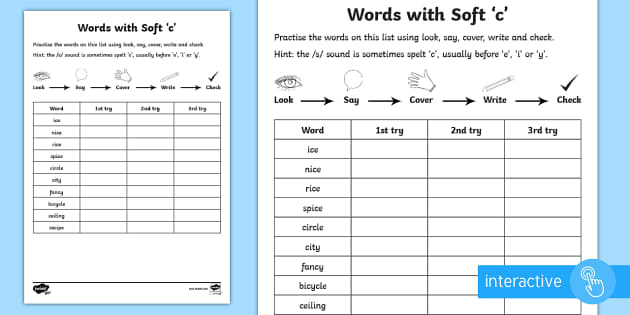 year 2 spelling practice soft c worksheet teacher made