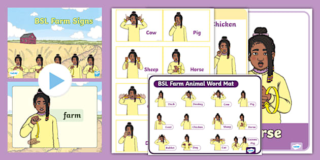 Bsl Farm Sign Support Pack (teacher Made) - Twinkl