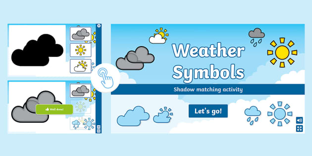 Weather Symbols Interactive Shadow Matching Game - Twinkl