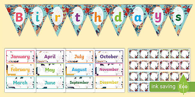 Cendrawasih Batik Bird Birthday Chart (teacher made)