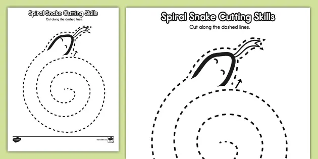spiral snake cutting skills activity teacher made